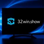 Learn about https://32win.show/ with a clean, professional Windows interface design highlighting digital connectivity and clarity for tech enthusiasts and developers.