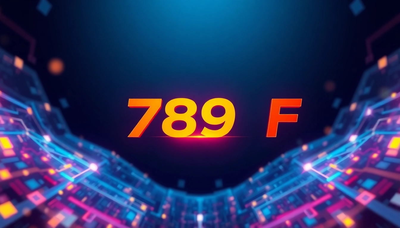 789F branding logo in a high-tech digital setting, showcasing innovation and modern design for brand recognition