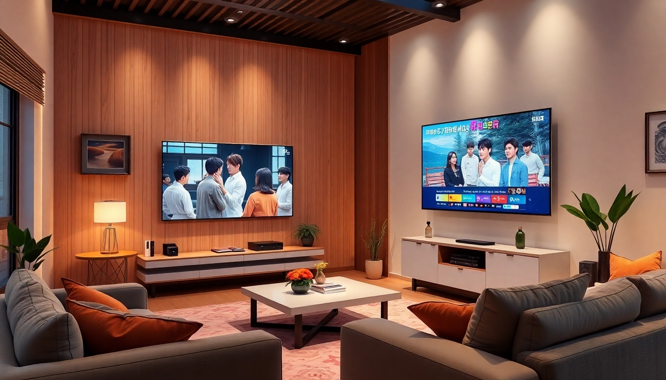 Effortless tv다시보기 experience on a sleek smart TV with popular Korean dramas and entertainment content.