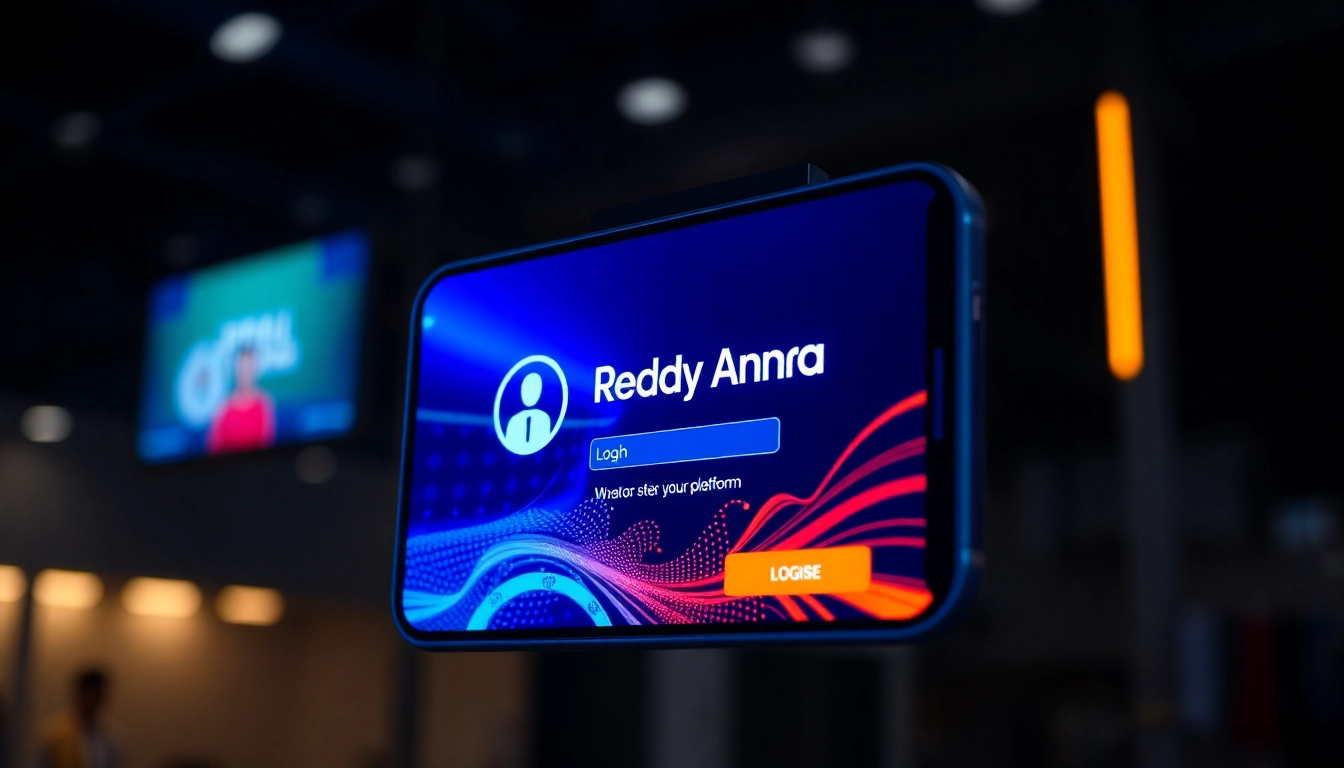 Easy Reddy Anna Login interface on mobile device with secure access and sports updates, designed for quick user action and safety.