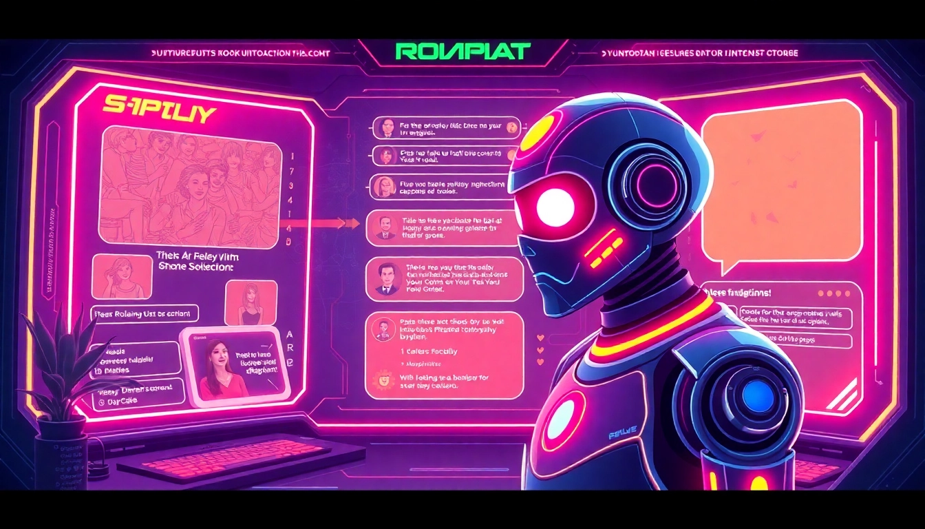 Engaging Spicy AI Chat app interface with vivid visuals showing online roleplay and uncensored content for realistic interactions.