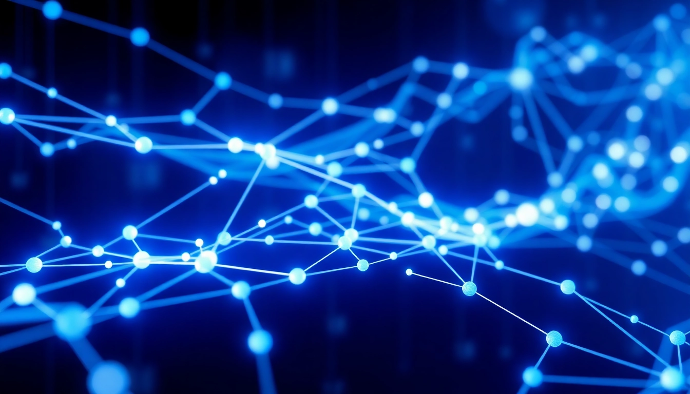 Illustration of blockchain technology showing interconnected nodes and secure digital transactions for crypto innovation.