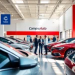 Professional team facilitating compro auto torino transactions with modern cars in a Torino