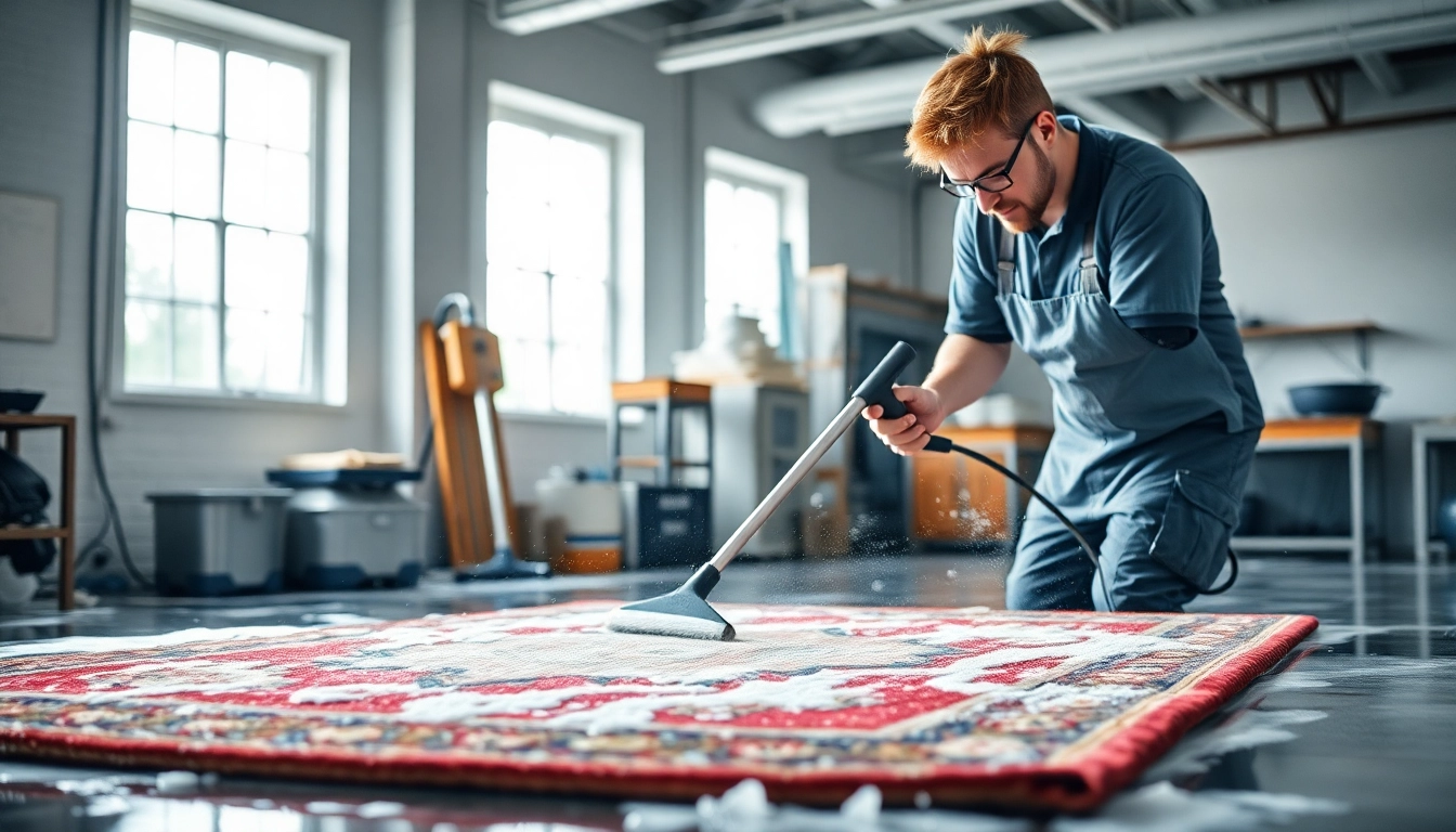 Expert Lavaggio Tappeto Milano cleaning a Persian rug using eco-friendly methods for deep
