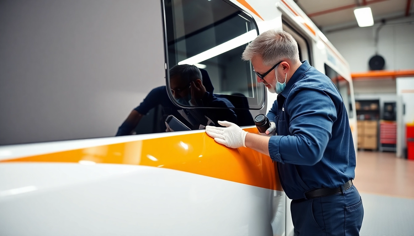 Professional applying Wohnmobil Politursiegelung to enhance vehicle shine and protection